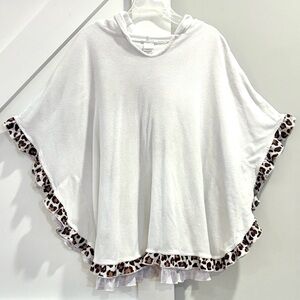 Millie Loves Lily Terrycloth Hooded Cheetah Leopard Ruffle Coverup Poncho
